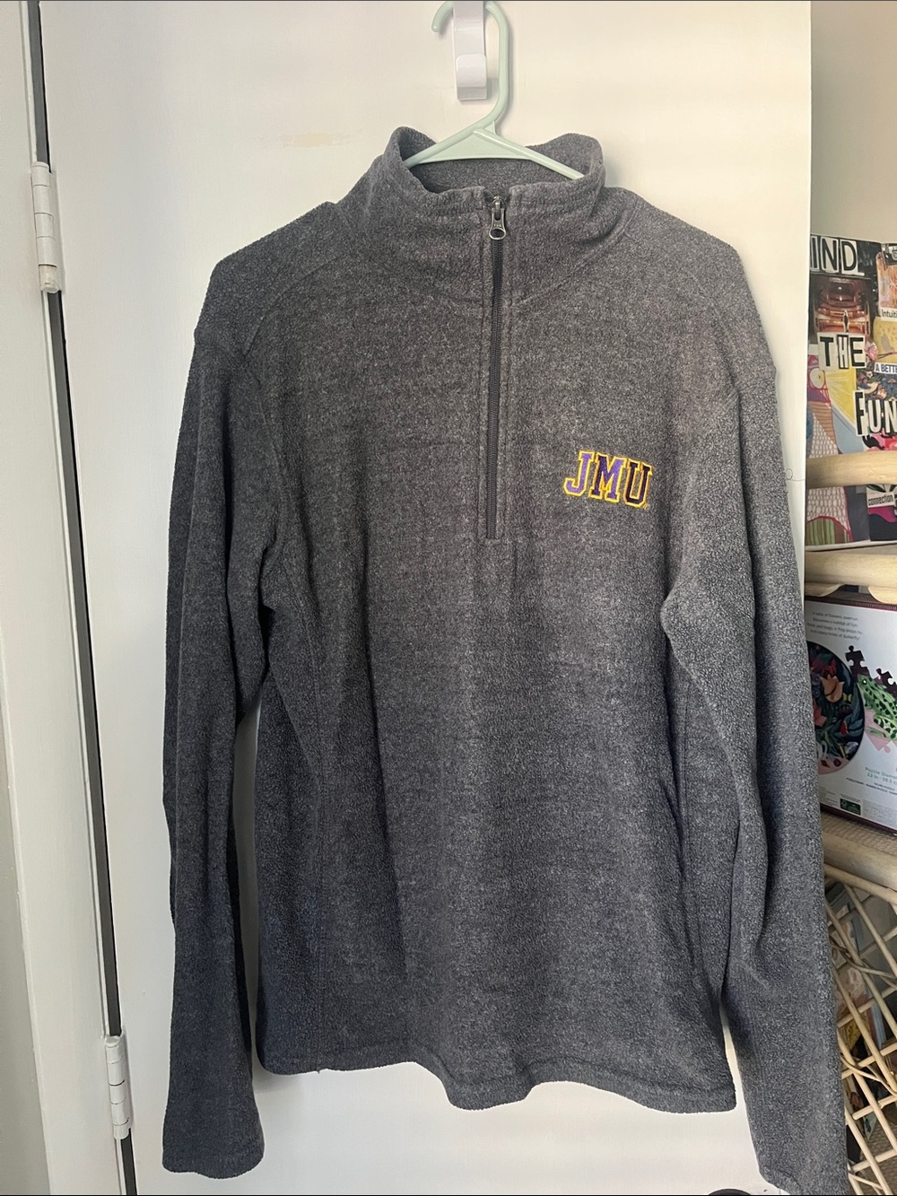 MV Sport Charcoal Gray Half-Zip Pullover with JMU Logo
